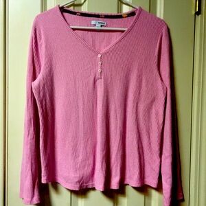 Sonoma Women’s Pink Top Size Petite Large Long Sleeve  Excellent Condition PL